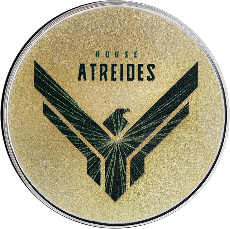 1 Ounce 0.999 Silver Colorized Round Dune House of Atreides: 1 Ounce 0.999 Silver Colorized Round Dune House of Atreides Dune: House of Atreides colorized 1 ounce silver round with strong strike, fantastic luster, and superb eye appeal. This pre-owned round is 