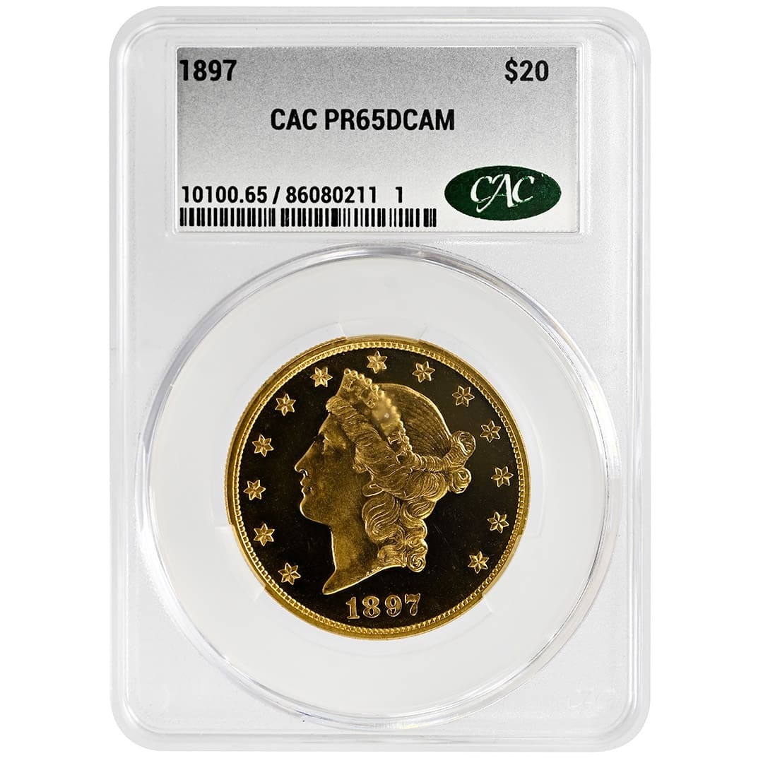 1897 Proof Deep Cameo $20 Liberty Head Gold Coin CACG PR65DCAM (1 of 4)