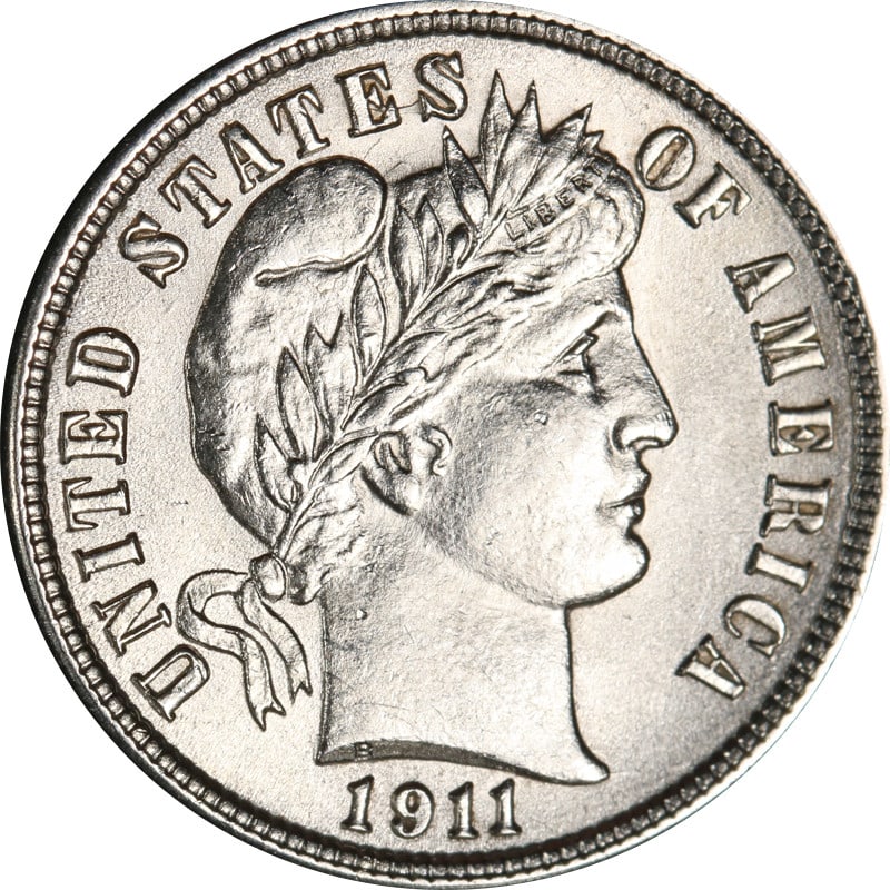1911 P Silver Barber 10C Uncertified Uncirculated: 1911 P Silver Barber 10C Uncertified Uncirculated 1911-P Barber Dime from the United States. This pre-owned coin is uncirculated, uncertified, and composed of silver. Specifications Item Type: Barber 