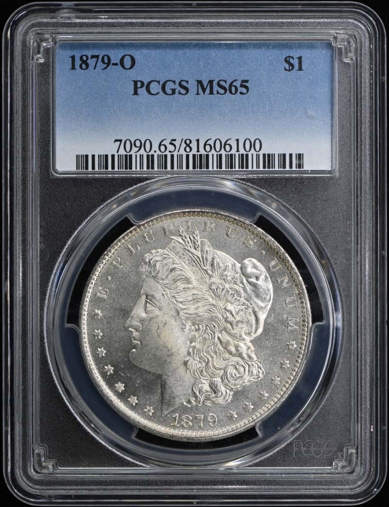 PCGS MS65 1879 O Morgan Silver Dollar: PCGS MS65 1879 O Morgan Silver Dollar 1879-O Morgan Dollar certified by PCGS in MS65 grade. This pre-owned coin is uncirculated and was struck at the New Orleans Mint. Specifications Coin Type: Morgan