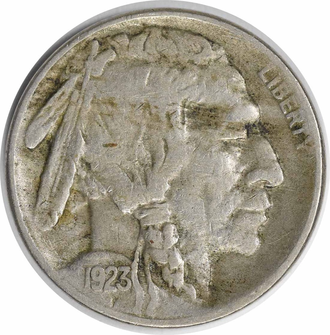 1923-S Buffalo 5C Nickel VF Uncertified: 1923-S Buffalo 5C Nickel VF Uncertified This is a 1923-S Buffalo Nickel from the United States. The coin is circulated and graded as VF (Very Fine). It is composed of nickel and has a denomination of 