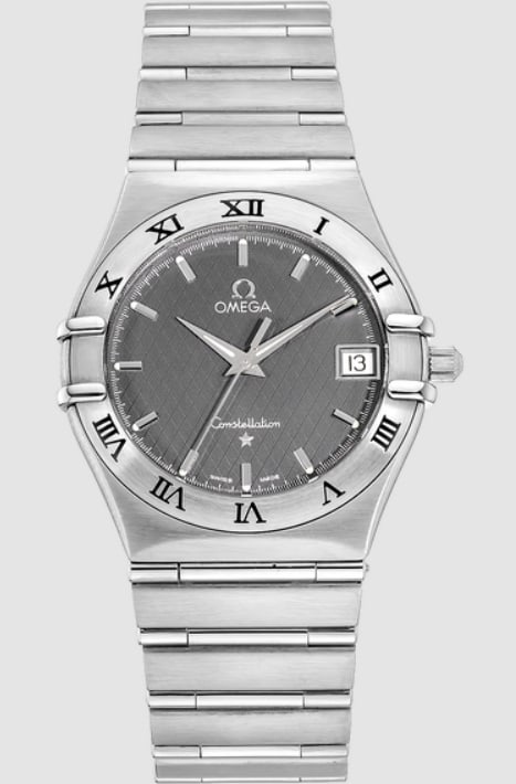 Omega Constellation Unisex Watch Ref. 1512.40.00 Gray Dial Steel Bracelet: Omega Constellation Unisex Watch Ref. 1512.40.00 Gray Dial Steel Bracelet Omega Constellation wristwatch featuring a gray dial, Roman numeral bezel, and stainless steel bracelet. This unisex watch is 