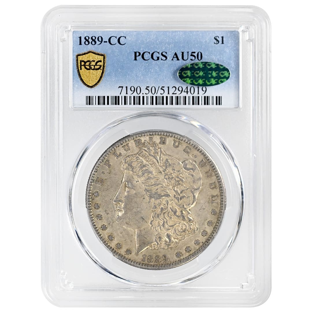 Carson City 1889 CC Morgan Silver Dollar PCGS AU50 CAC (1 of 4)