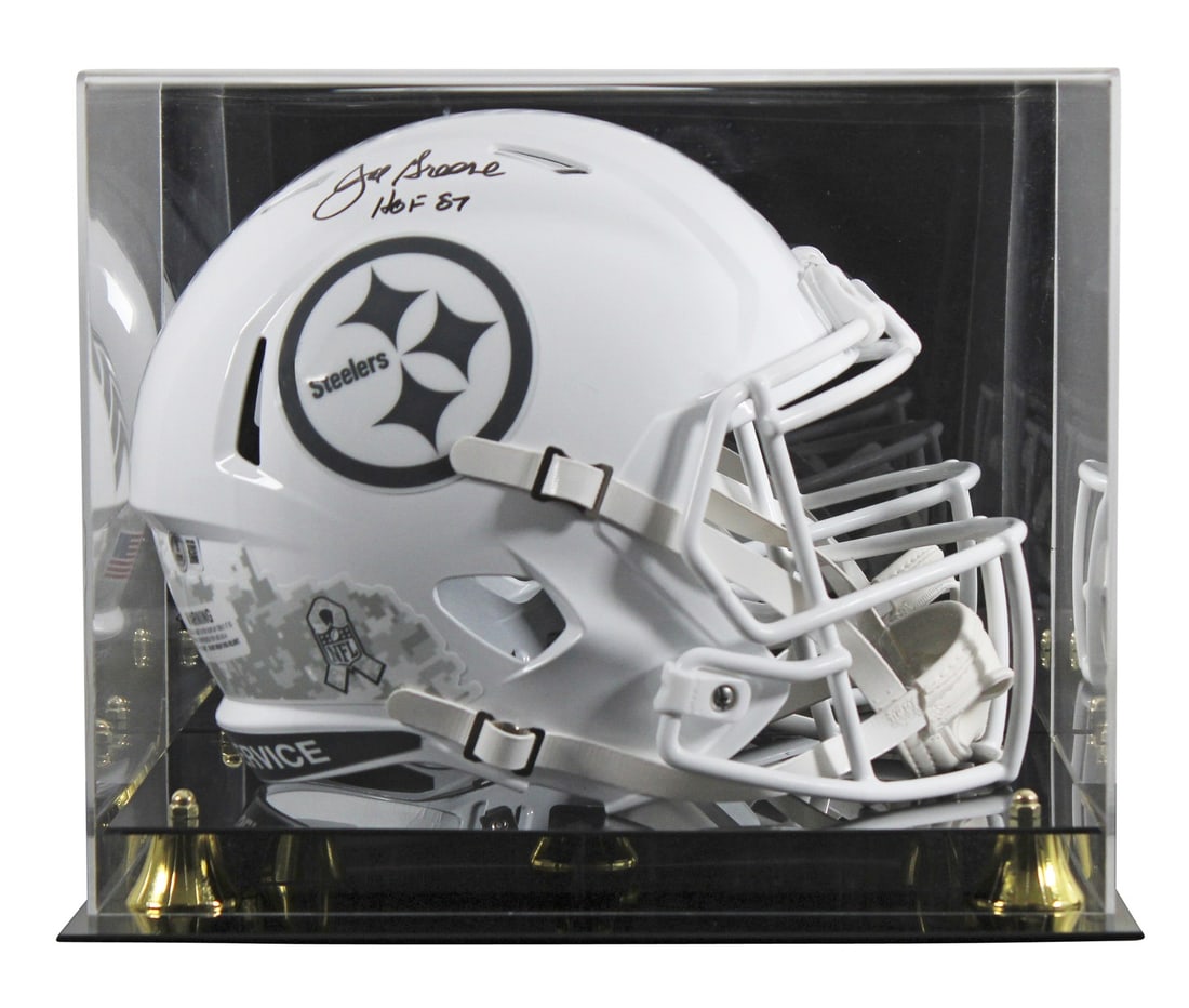 Joe Greene Signed Steelers Full Size Speed Helmet HOF 87 with BAS Authentication: Joe Greene Signed Steelers Full Size Speed Helmet HOF 87 with BAS Authentication This authentic Pittsburgh Steelers Joe Greene "HOF 87" signed full-size speed replica helmet is a must-have for any fan