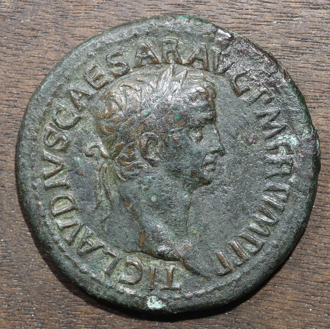 Ancient Roman Claudius Sestertius Bronze Coin 41 AD (1 of 2)