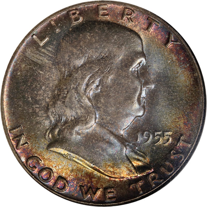 NGC MS67 FBL 1955 Franklin Half Dollar Silver US Coin (1 of 4)