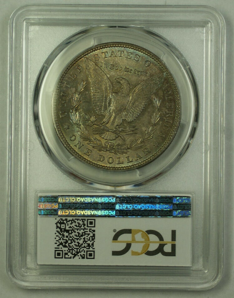 PCGS MS64 1887 Morgan Dollar Silver $1 Philadelphia Toned Reverse: PCGS MS64 1887 Morgan Dollar Silver $1 Philadelphia Toned Reverse 1887 Morgan Silver Dollar $1 coin certified by PCGS and graded MS-64. This uncirculated United States silver coin features a toned rev