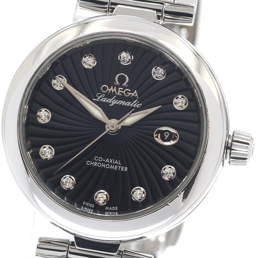 OMEGA De Ville Ladymatic Automatic Womens Watch Ref 425.33.34.20.51.001: OMEGA De Ville Ladymatic Automatic Womens Watch Ref 425.33.34.20.51.001 OMEGA De Ville Ladymatic wristwatch with automatic movement and a black dial. This women's watch features the reference 425.33.3