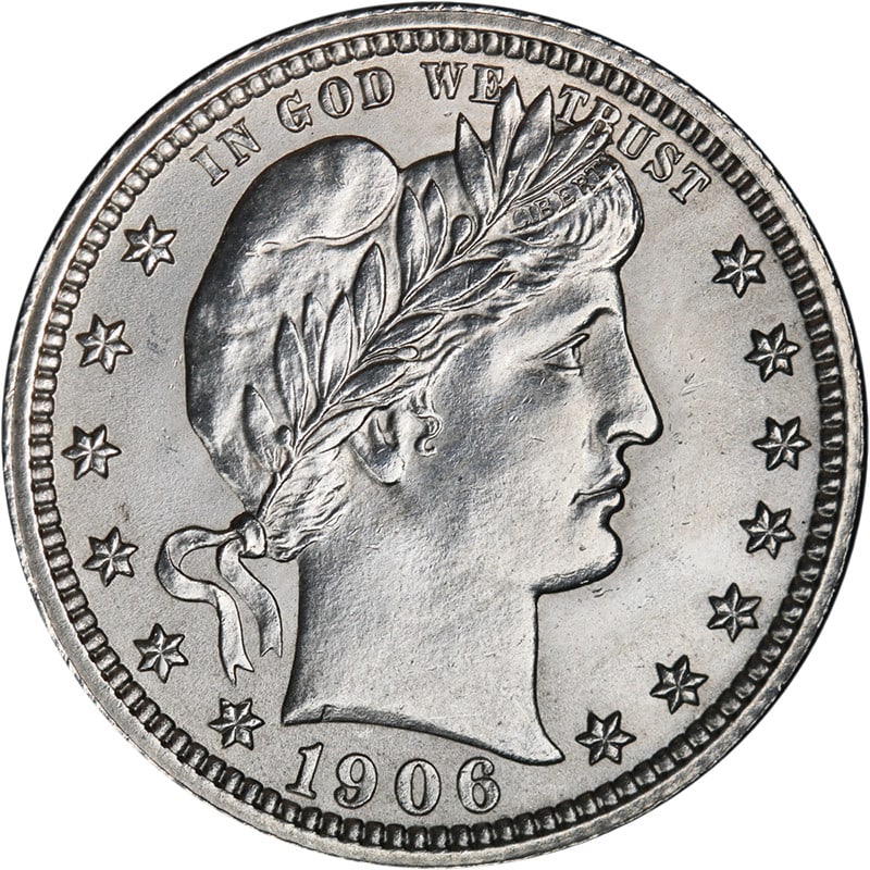 1906 O Barber Quarter Silver Uncertified Choice BU+ Uncirculated (1 of 2)