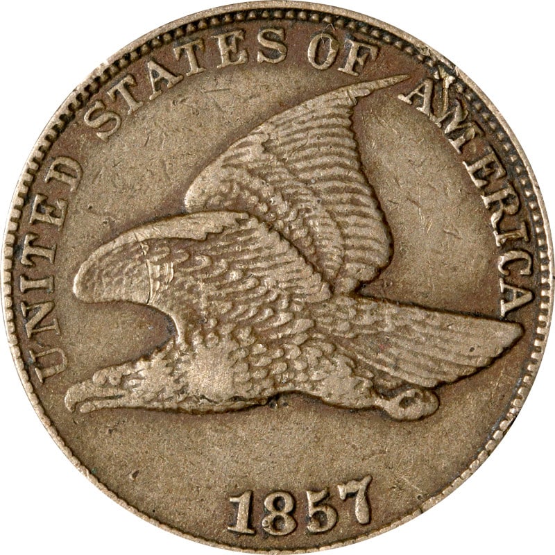 1857 United States Flying Eagle Copper Cent: 1857 United States Flying Eagle Copper Cent 1857 Flying Eagle Cent from the United States. This pre-owned coin is uncertified and listed in circulated condition. Specifications Item Type: Coin Coin Ty