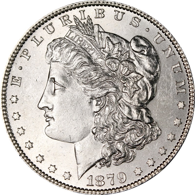 1879 P Morgan Dollar Uncirculated Silver US Coin: 1879 P Morgan Dollar Uncirculated Silver US Coin 1879-P Morgan Silver Dollar from the United States. This silver coin is uncertified and uncirculated, with pre-owned condition. Specifications Item Typ