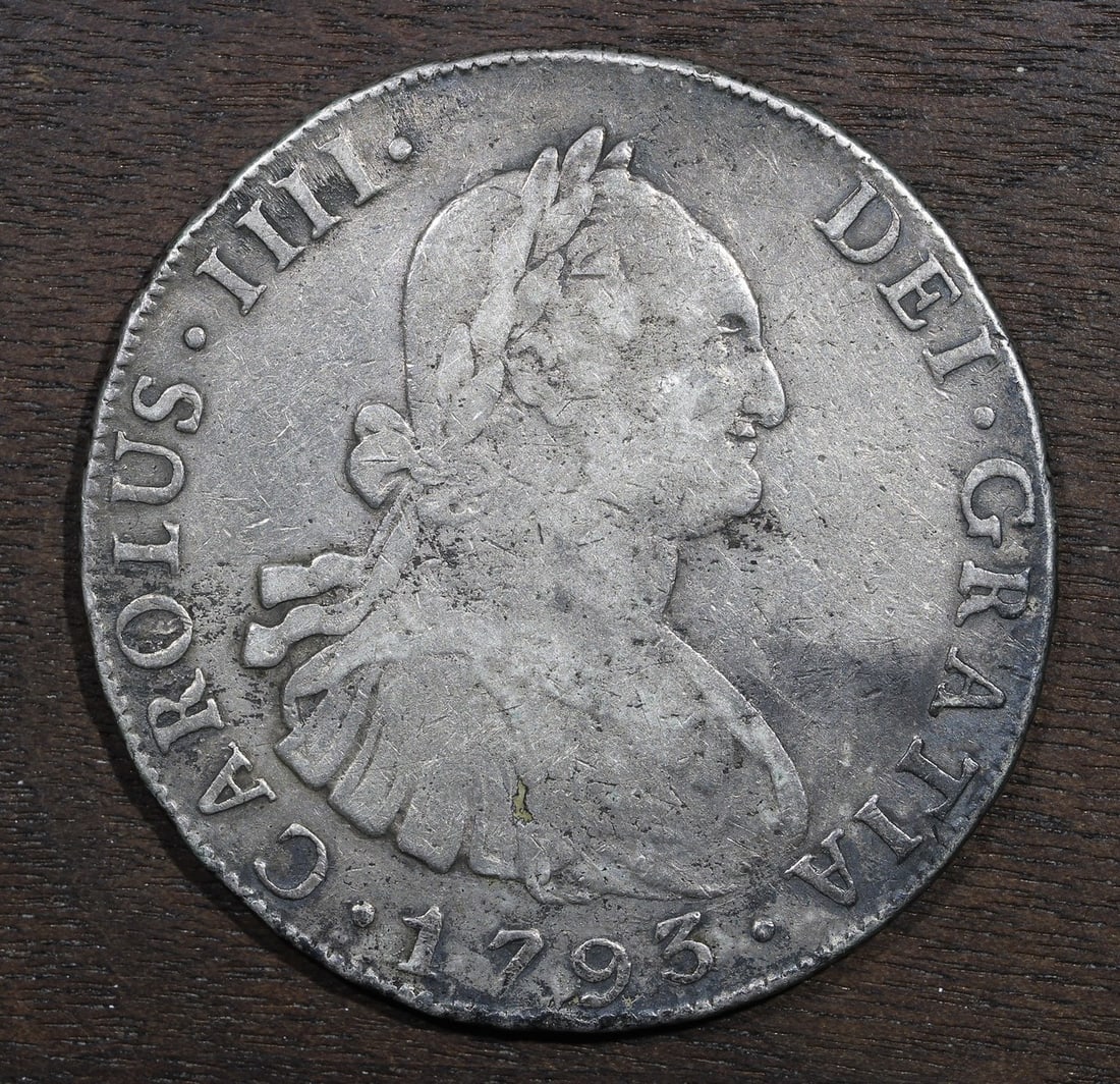 Bolivia Potosi Mint 1793 8 Reales Silver Colonial Coin (1 of 2)