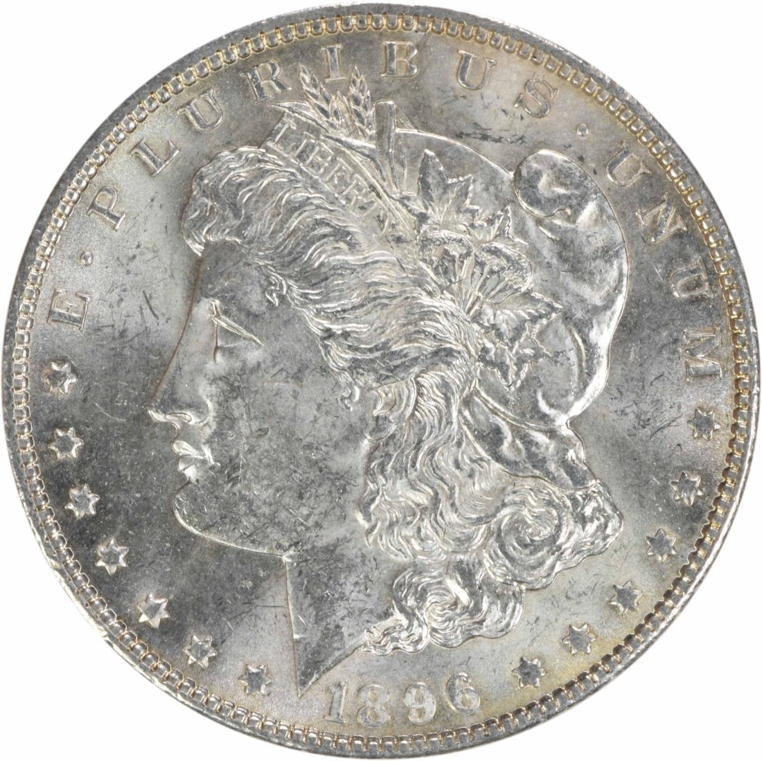 Choice BU 1896 Silver Dollar Morgan Uncirculated Uncertified No Mint Mark: Choice BU 1896 Silver Dollar Morgan Uncirculated Uncertified No Mint Mark This 1896 Morgan Silver Dollar is a Choice Brilliant Uncirculated (BU) coin featuring no mint mark. Composed of silver, this p