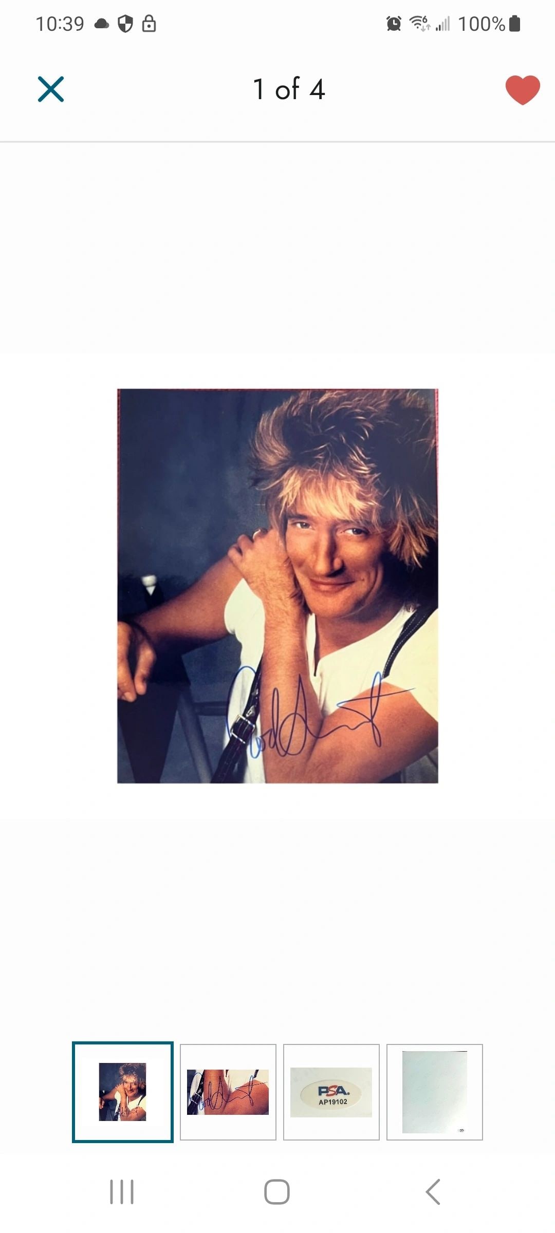 Autographed 8x10 Rod Stewart Promo Photo PSA Authenticated: Autographed 8x10 Rod Stewart Promo Photo PSA Authenticated Glossy color promotional photograph signed by Rod Stewart in blue felt tip marker. This 8 x 10 photo is presented in fine pre-owned condition