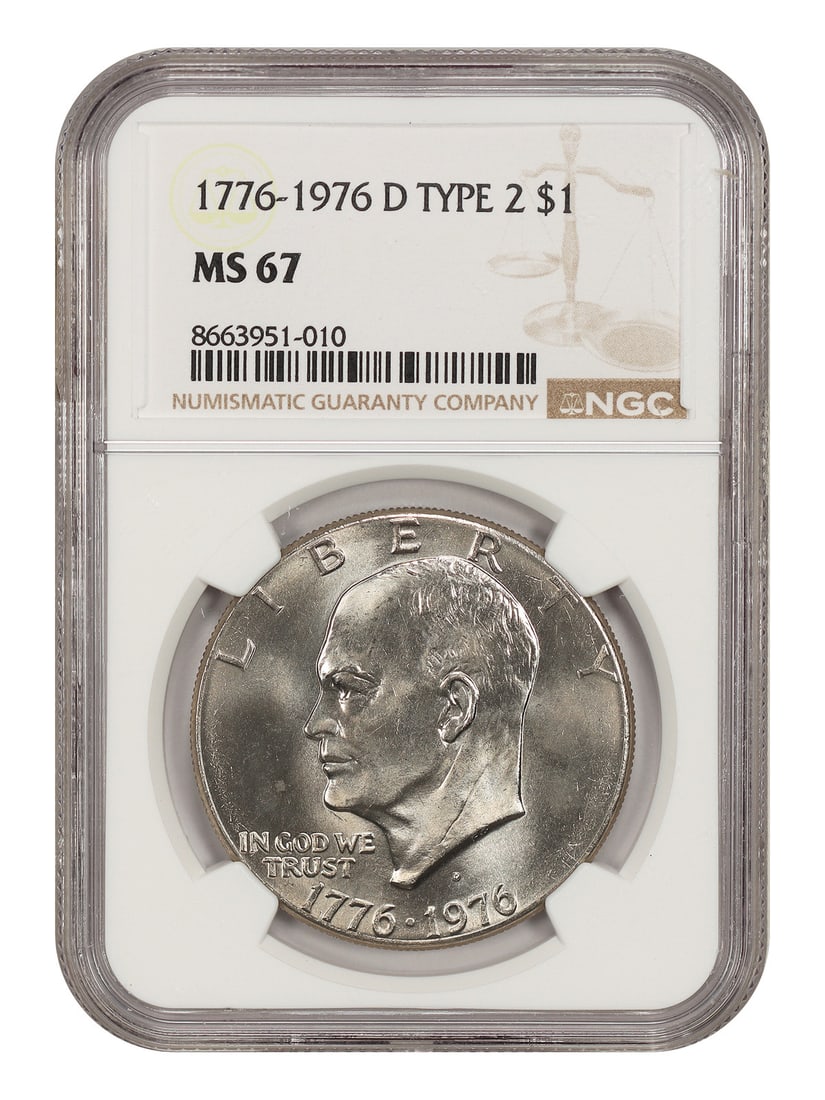 NGC MS67 1976-D Eisenhower Dollar Type 2 $1 Coin (1 of 4)