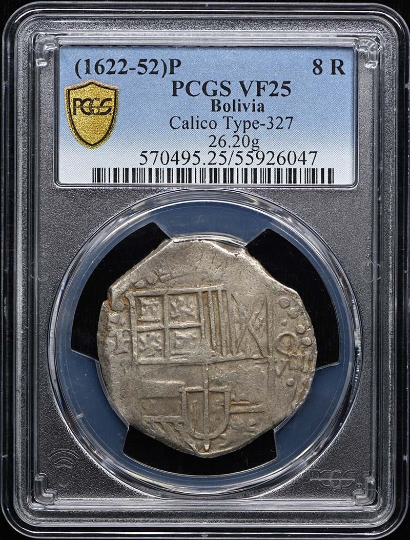 Bolivia 1622-52 8 R Calico Type-327 Coin PCGS VF25 26.20g (1 of 5)