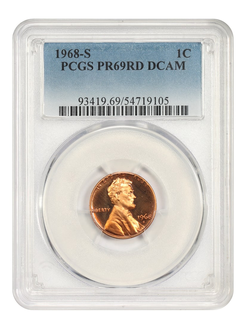 PCGS PR69DCAM 1968-S Lincoln Cent 1C Proof Coin (1 of 4)