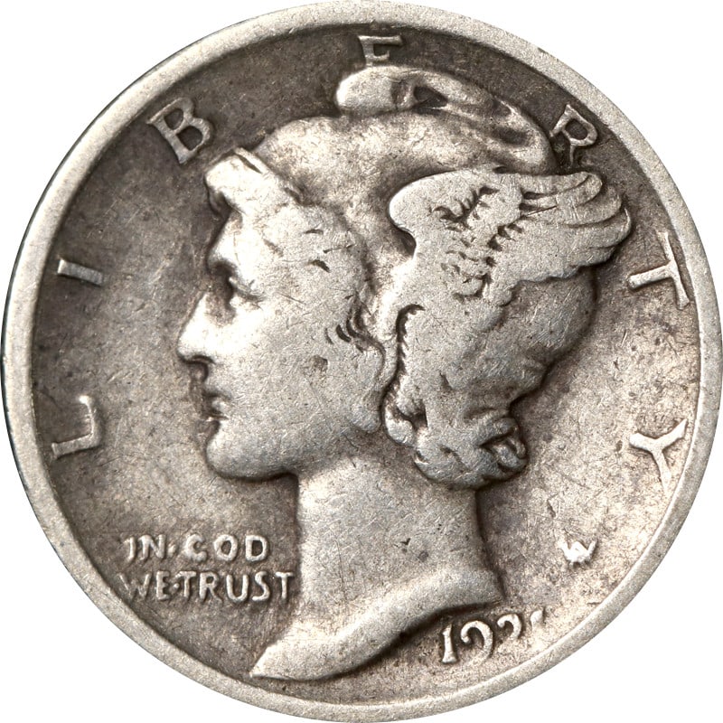 1921 Philadelphia Mercury Dime Silver Key Date Coin: 1921 Philadelphia Mercury Dime Silver Key Date Coin 1921-P Mercury dime identified as a key date issue. This pre-owned coin is uncertified and circulated. Specifications Item Type: Mercury dime Year: 