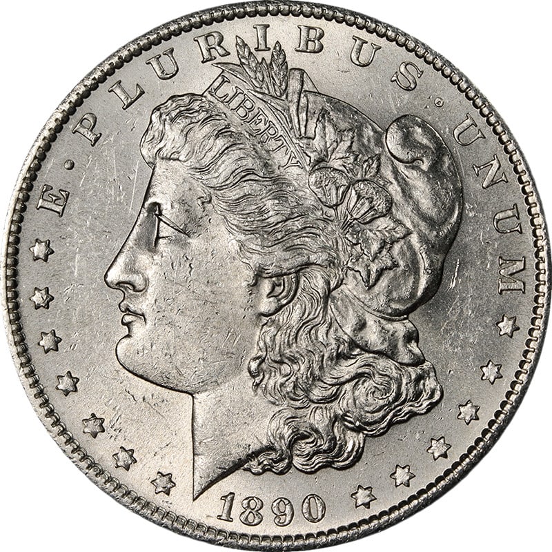 Uncirculated 1890-S Morgan Silver Dollar BU+ Strong Strike: Uncirculated 1890-S Morgan Silver Dollar BU+ Strong Strike 1890-S Morgan Silver Dollar with strong eye appeal, fantastic luster, and a strong strike. Described as bright white with great color and gre