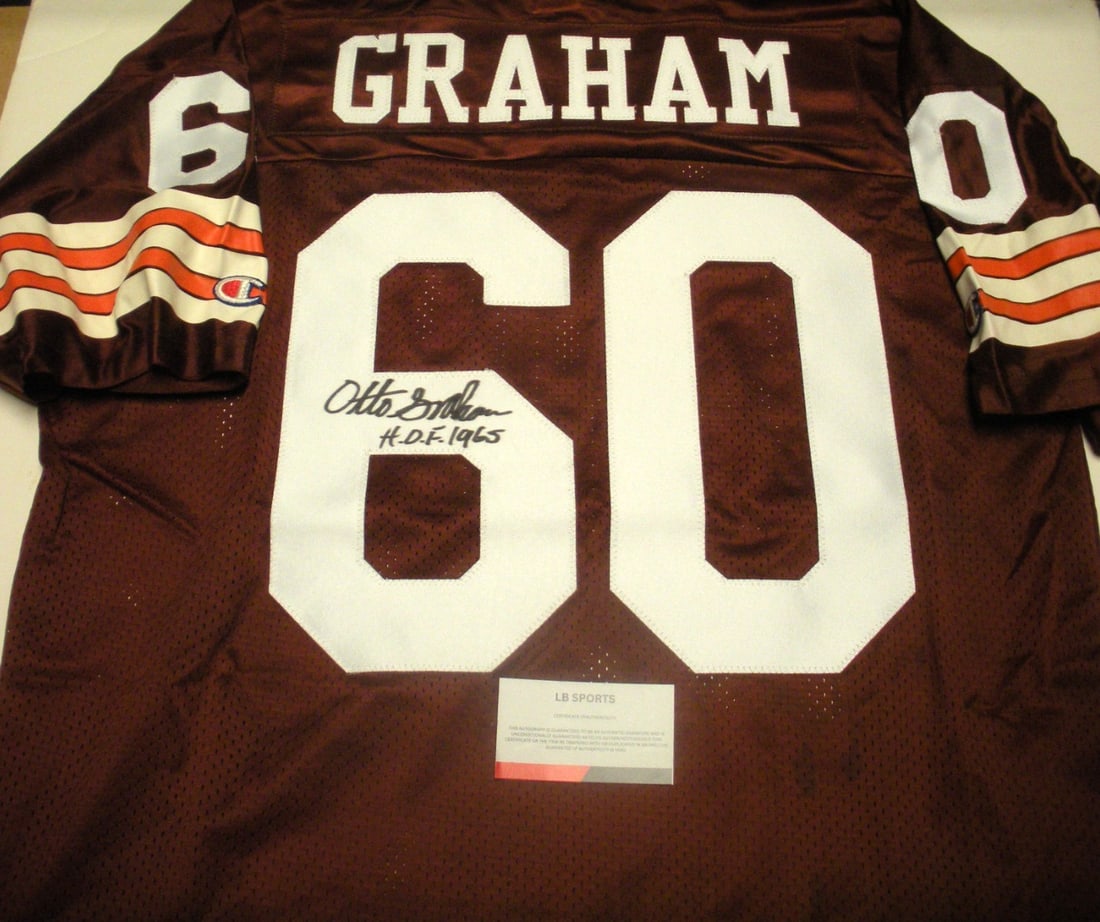 Official Licensed Cleveland Browns Champion Jersey Signed by Otto Graham COA (1 of 3)
