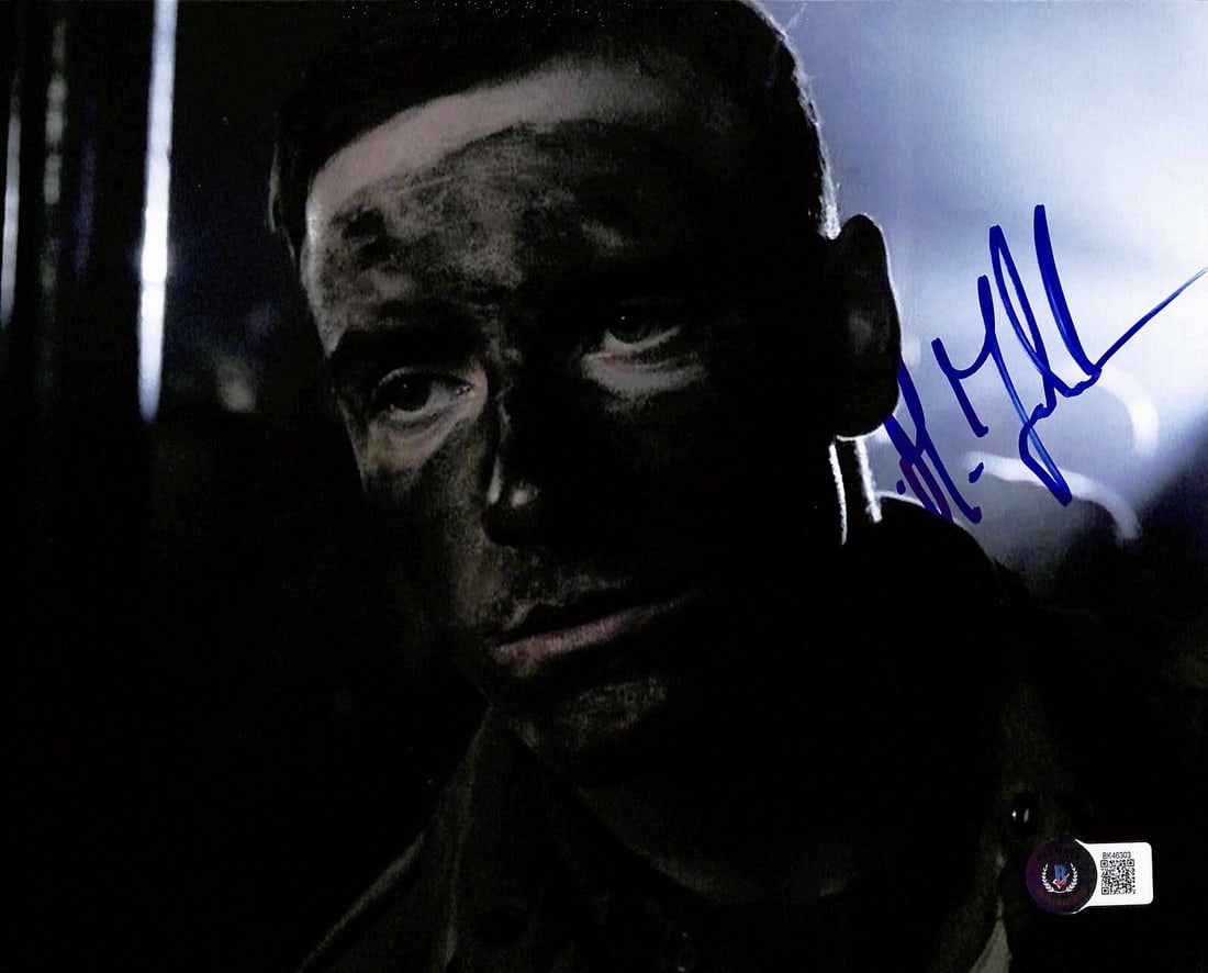 Beckett certified 8x10 autographed photo of Michael Fassbender Band of Brothers: Beckett certified 8x10 autographed photo of Michael Fassbender Band of Brothers Original autographed 8x10 photograph signed in blue permanent marker by Michael Fassbender, who played Burton Christenso