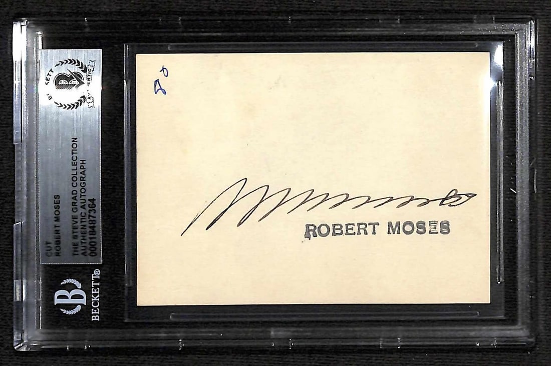 Beckett slabbed Robert Moses signed cut autograph (1 of 1)