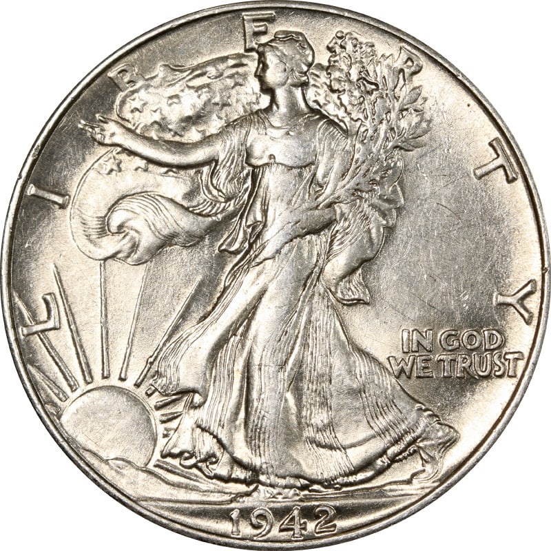 1942 P Walking Liberty Half Dollar Silver Doubled Die Reverse: 1942 P Walking Liberty Half Dollar Silver Doubled Die Reverse 1942-P Walking Liberty Half with a doubled die reverse. This pre-owned coin is uncertified and circulated. Specifications Coin Type: Walki