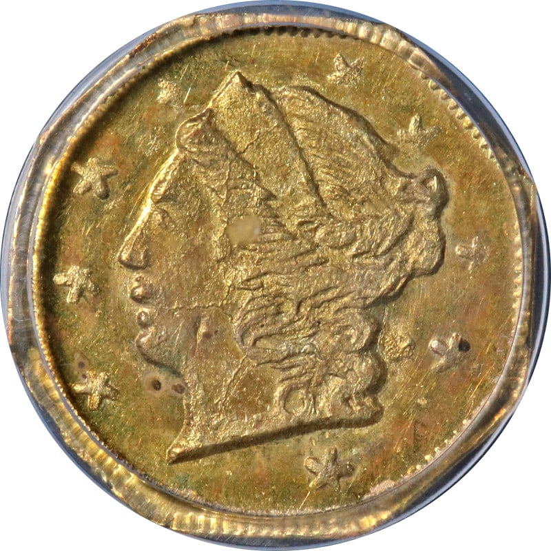 PCGS MS64 1871 Liberty Gold 25c BG-720 Coin: PCGS MS64 1871 Liberty Gold 25c BG-720 Coin 1871 Liberty Gold 25c BG-720 certified by PCGS in MS64 grade. This uncirculated pre-owned coin is described as having nice eye appeal, nice luster, a strong