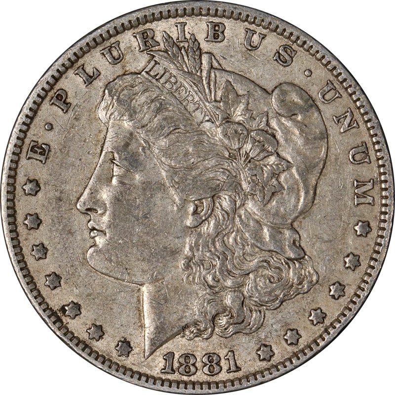 1881 Philadelphia Morgan silver dollar circulated uncertified: 1881 Philadelphia Morgan silver dollar circulated uncertified This 1881-P Morgan Silver Dollar is a beautifully circulated coin, perfect for any collection. It features a composition of 90% silver, mi
