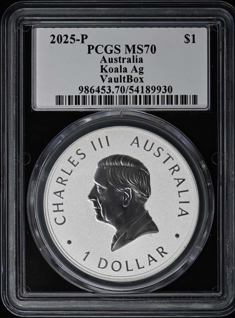 Australia 2025-P Koala $1 Silver Coin PCGS MS70: Australia 2025-P Koala $1 Silver Coin PCGS MS70 2025-P Australia $1 Koala silver coin certified by PCGS and graded MS70. This pre-owned coin is uncirculated. Specifications Item Type: Coin Country of 
