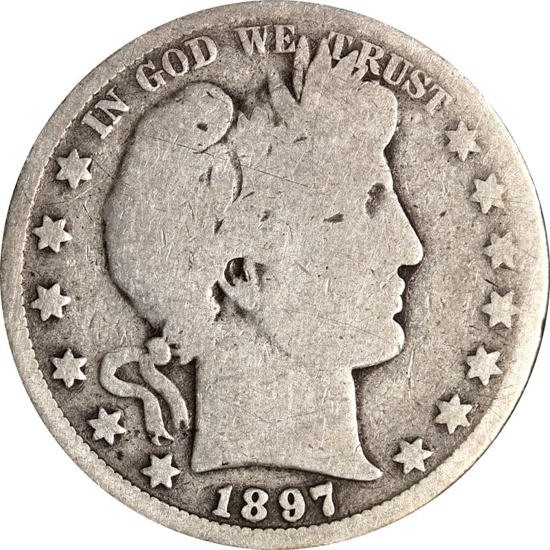 1897 O United States Barber Half Dollar Silver Coin (1 of 2)