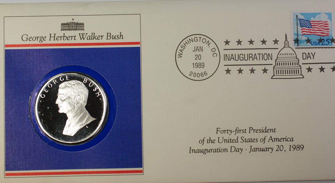 George H Bush 1989 Inauguration First Day Silver Medal (1 of 6)