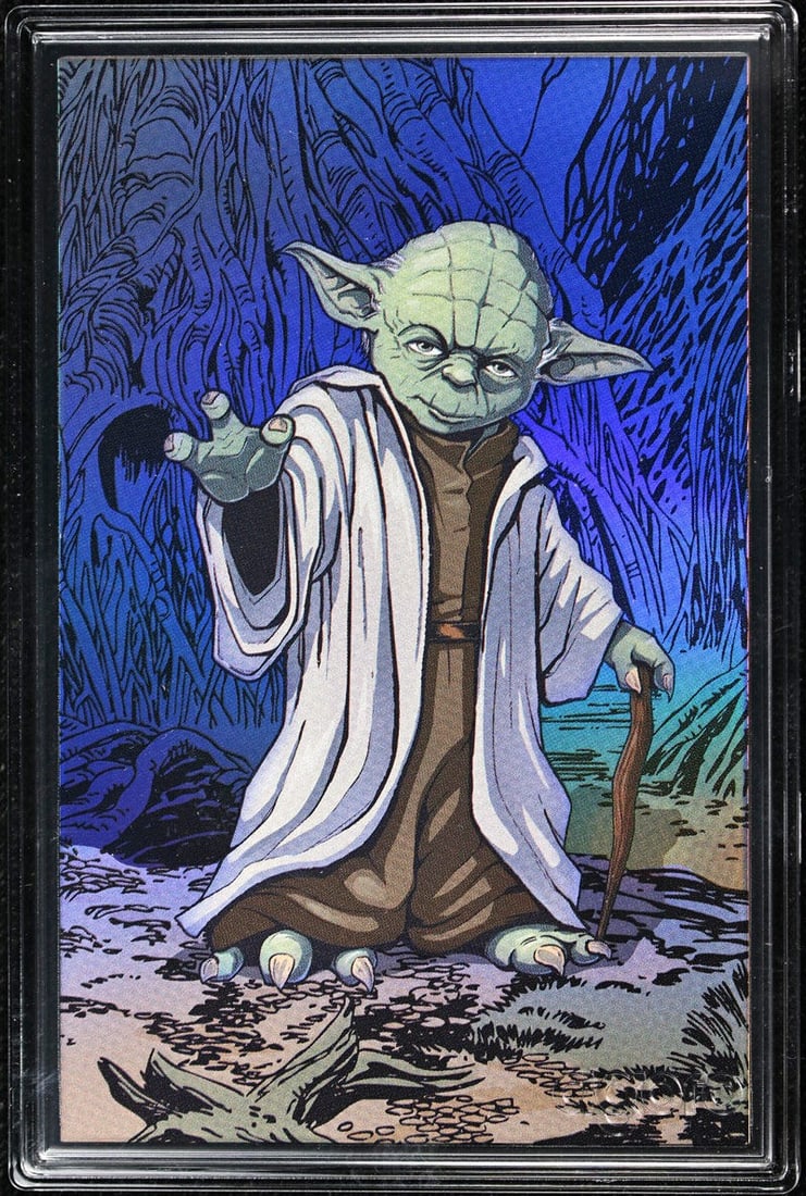 Star Wars Master Yoda Tier 2 2026 Niue 5 Gram Silver Foil OGP: Star Wars Master Yoda Tier 2 2026 Niue 5 Gram Silver Foil OGP Original 2026 Niue 5 gram silver foil featuring Star Wars Master Yoda, presented in Tier 2 OGP. This pre-owned piece is composed of .999 f