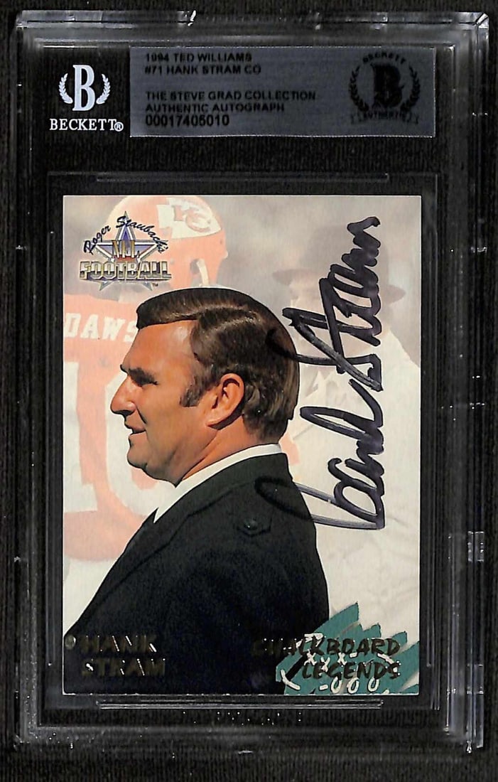 Beckett Authenticated Hank Stram 1994 Ted Williams 71 Chiefs Autograph Card (1 of 1)