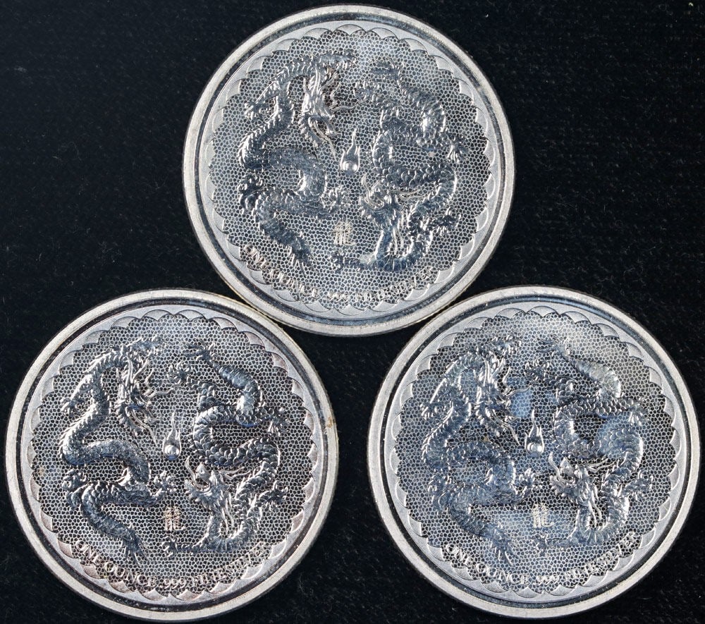 3 Coin Lot 2018 Niue Double Dragon $2 1 Ounce .999 Silver (1 of 2)