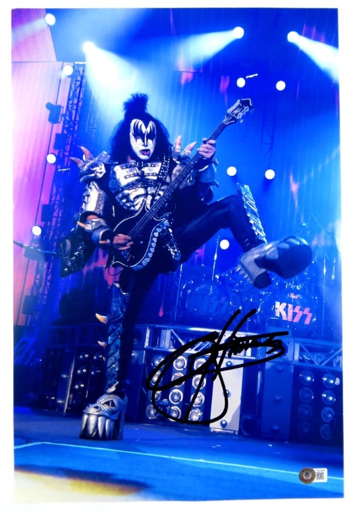 Gene Simmons 12x18 Signed Photograph with Beckett Authentication KISS Makeup (1 of 4)