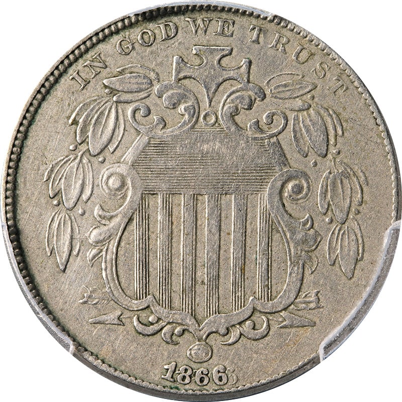 PCGS VF Details 1866 Shield Nickel Key Date US Coin (1 of 4)
