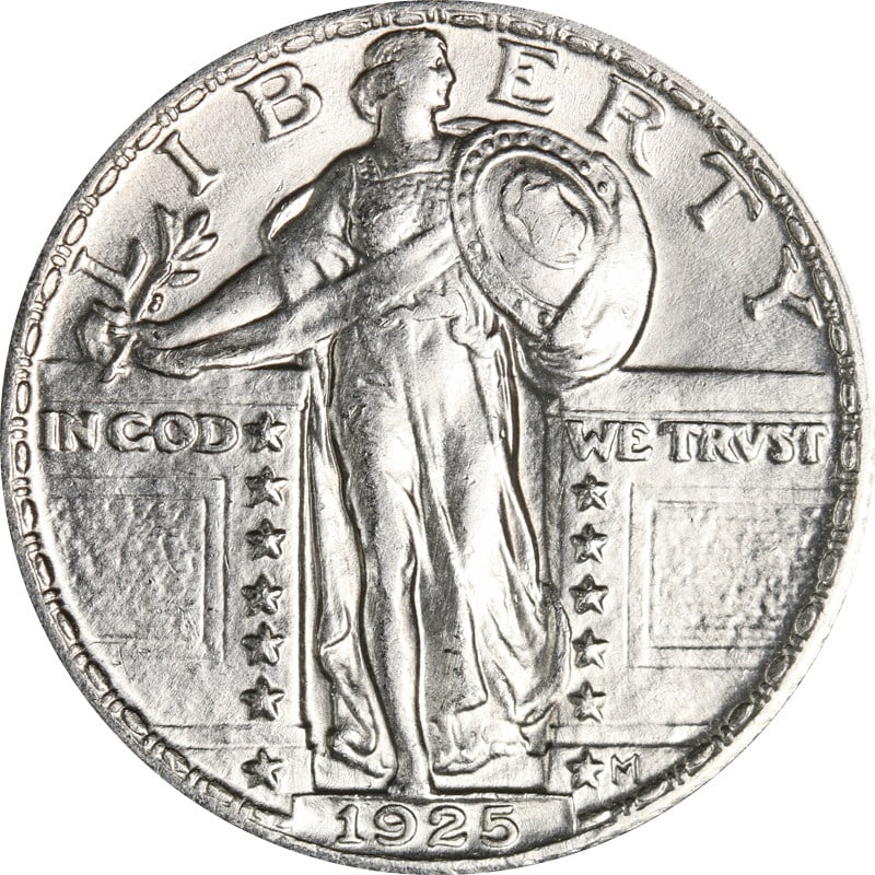1925 P United States Standing Liberty Silver Quarter Coin (1 of 2)