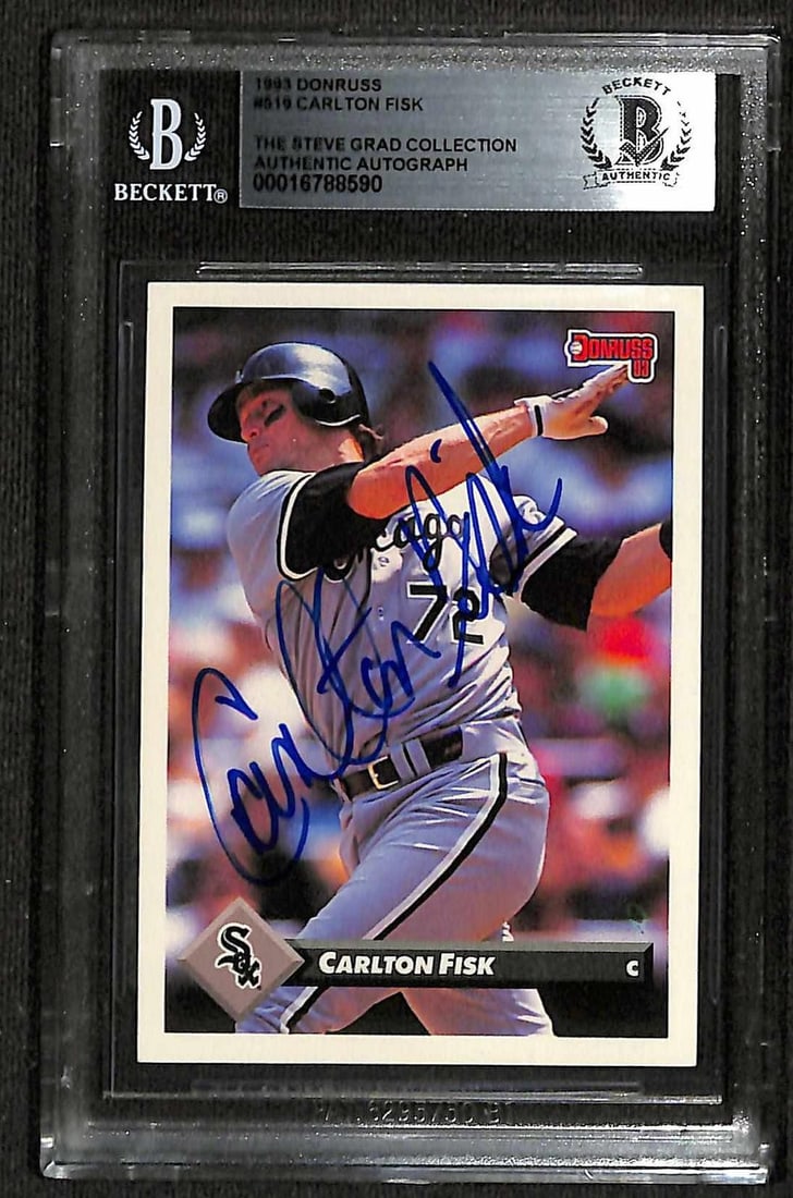 Beckett Authenticated 1993 Donruss Carlton Fisk Autograph Card (1 of 1)