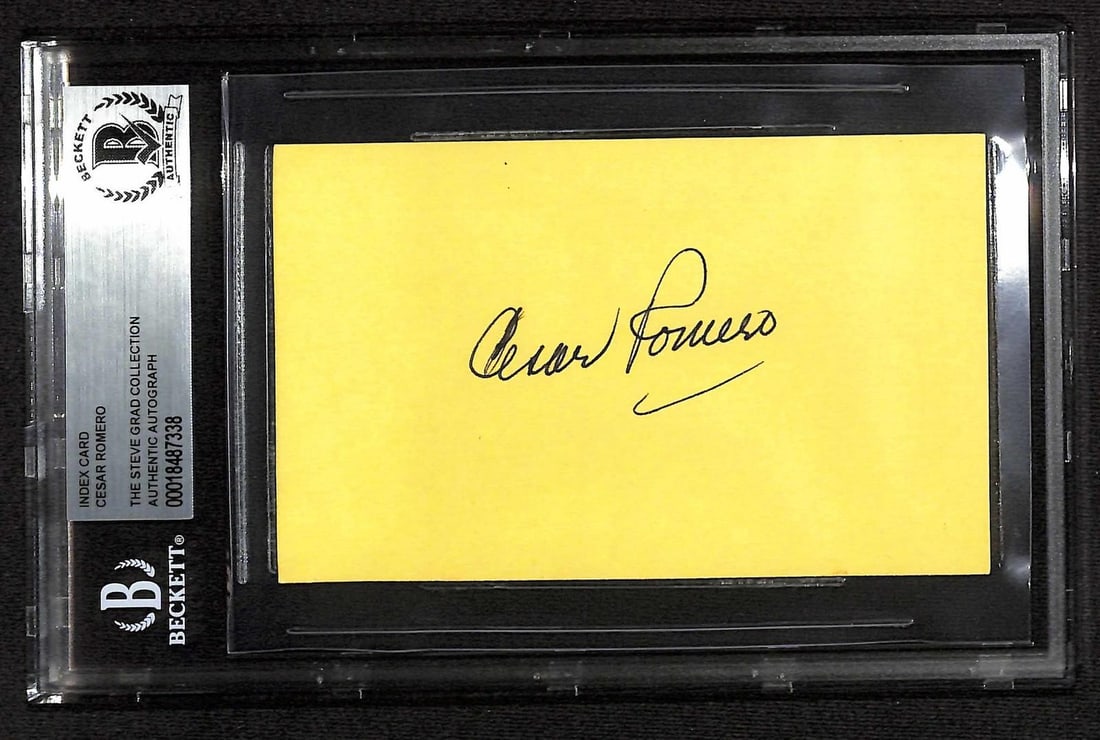 Beckett Authenticated Cesar Romero Joker Batman Signed Index Card (1 of 1)