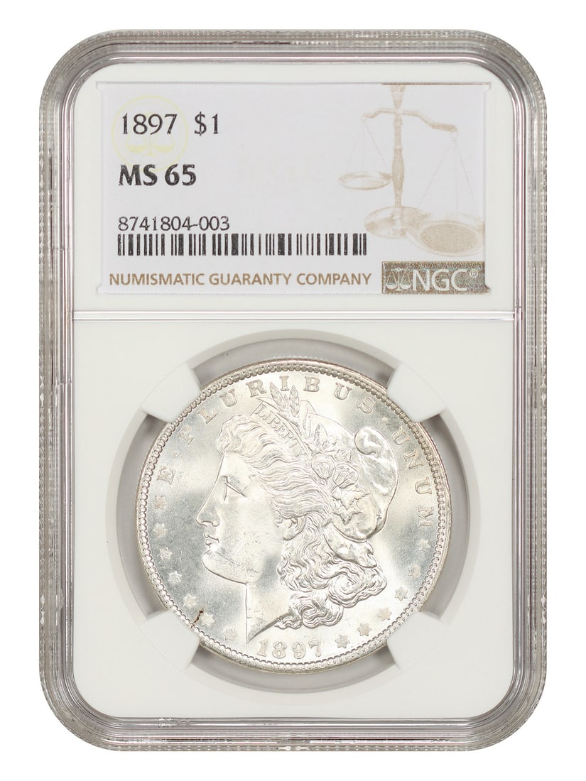 1897 Morgan Silver Dollar $1 NGC MS65 Philadelphia: 1897 Morgan Silver Dollar $1 NGC MS65 Philadelphia 1897 Morgan Dollar certified by NGC in MS65 grade. This uncirculated pre-owned coin is a Philadelphia issue. Specifications Denomination: $1 Year: 18