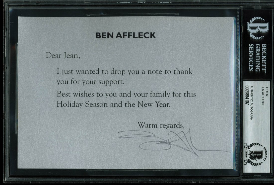 Ben Affleck signed 5x7 Holiday Letter BAS authenticated (1 of 3)