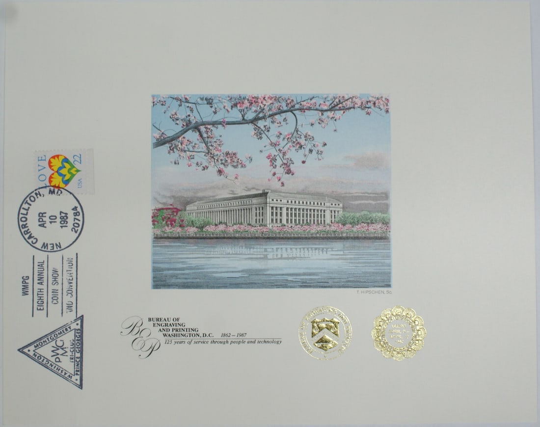 BEP 125th Anniversary Cherry Blossoms Building Souvenir Card B-101C (1 of 1)