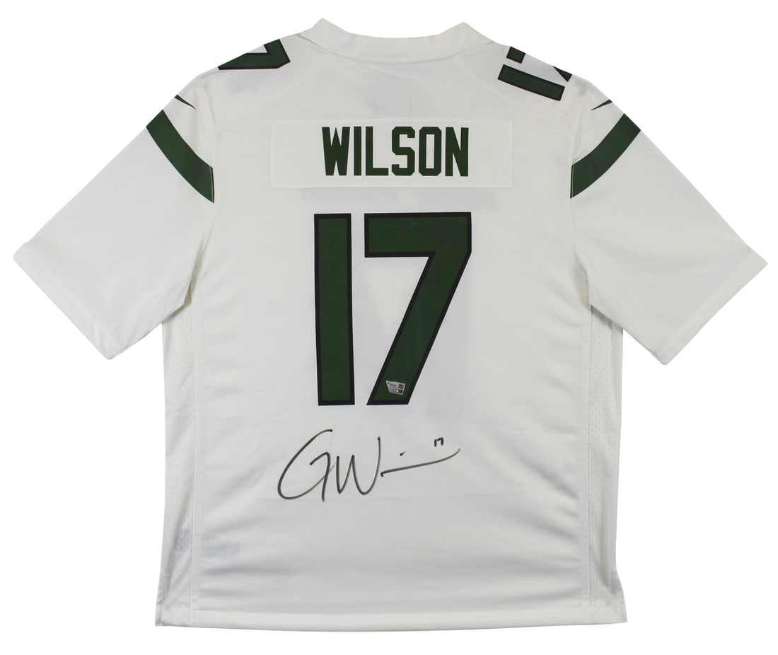Fanatics Authenticated Garrett Wilson White Nike Jets Game Jersey (1 of 5)