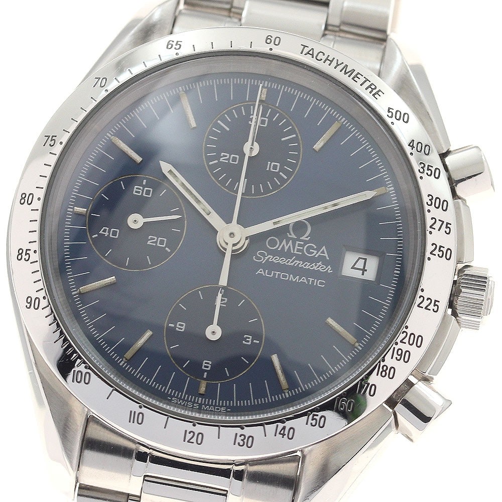 Omega Speedmaster 3511.80 automatic chronograph date mens wristwatch: Omega Speedmaster 3511.80 automatic chronograph date mens wristwatch Omega Speedmaster Date chronograph wristwatch with automatic movement and a navy dial. This men's watch features a stainless steel 