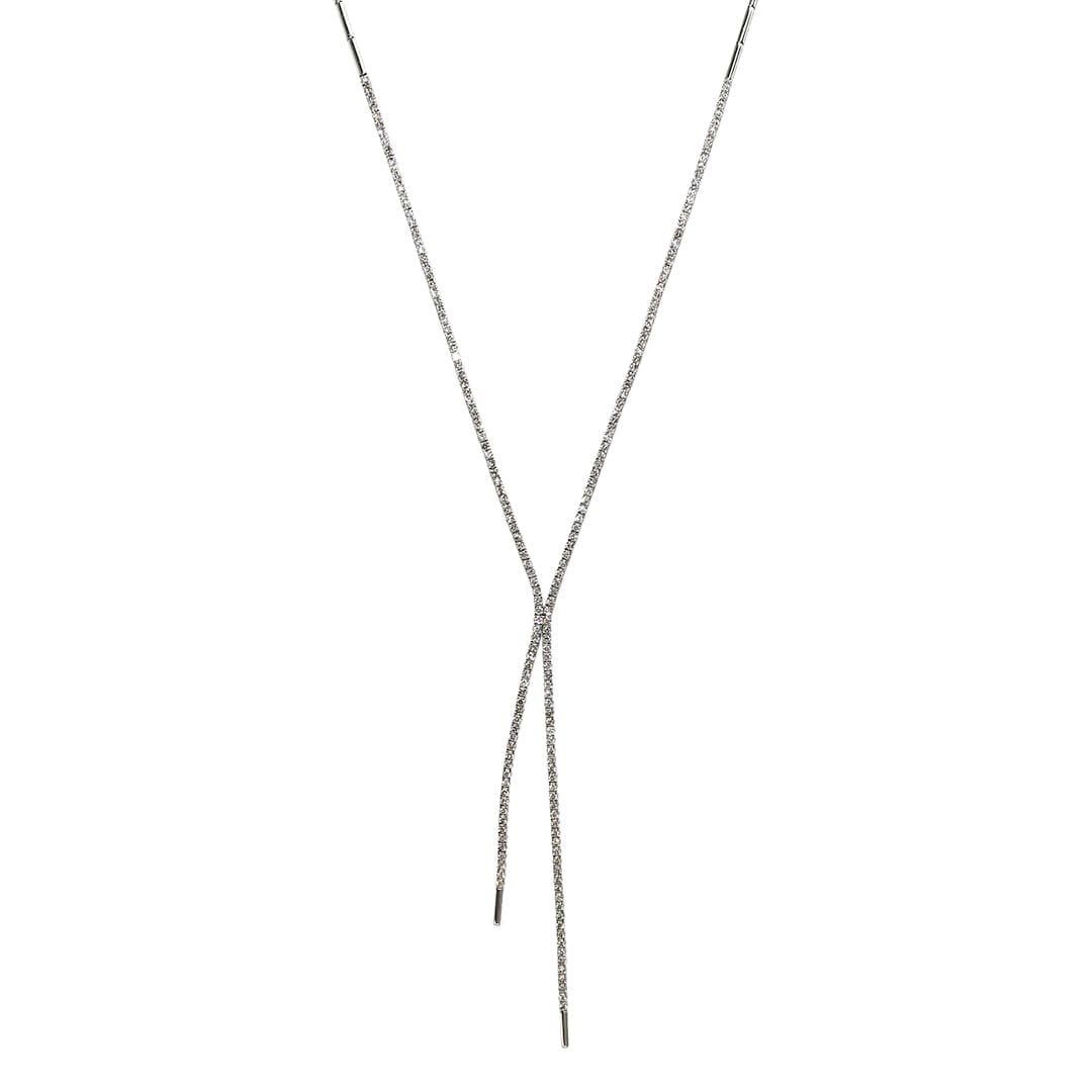Diamond Necklace in 14K White Gold 3.00ct 17 in: Diamond Necklace in 14K White Gold 3.00ct 17 in Ladies' 14k white gold diamond necklace featuring natural round brilliant diamonds with 3.00 total carats. This chain-style necklace has a snap closure 