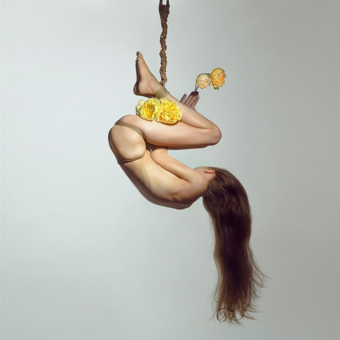 Aaron McPolin Womb archival pigment photograph 24" x 24" edition 1/15: Aaron McPolin Womb archival pigment photograph 24" x 24" edition 1/15 "Womb" is a contemporary shibari nude photograph by Aaron McPolin from 2017. This limited edition archival pigment photograph is s