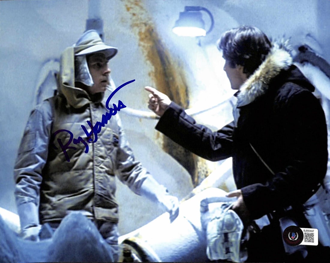 Beckett LOA Ray Hassett signed 8x10 Star Wars ESB photo: Beckett LOA Ray Hassett signed 8x10 Star Wars ESB photo Original autographed 8x10 color photograph signed by Ray Hassett in blue permanent marker. The photo features Hassett as Tigran Jamiro in Star W