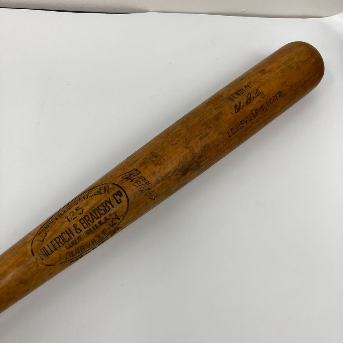 Ed Bailey 1950s Game Used Louisville Slugger Bat Cincinnati Reds 36in: Ed Bailey 1950s Game Used Louisville Slugger Bat Cincinnati Reds 36in This is a game-used baseball bat from Ed Bailey, dating back to the 1950s, specifically associated with the Cincinnati Reds. Measu
