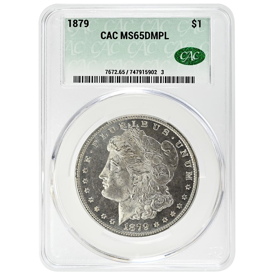 1879 Silver Morgan Dollar $1 CAC Certified MS65DMPL Coin (1 of 2)